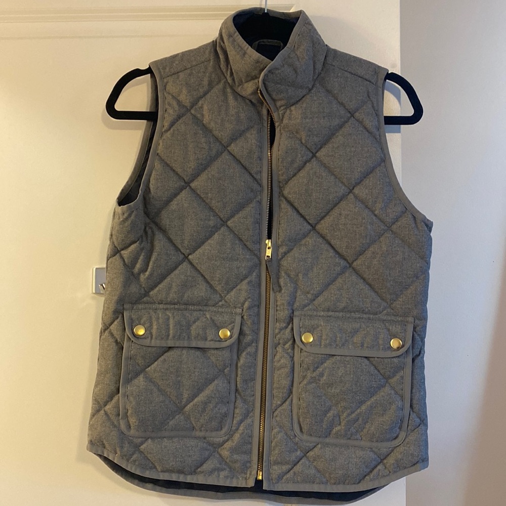 J. Crew Grey Puffer Vest NWT